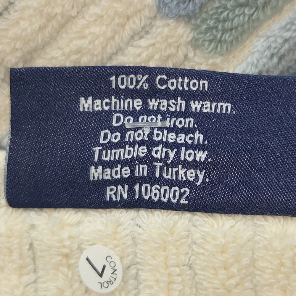 Brooks Brothers 6pc Premium Turkish Cotton Towel Set Blue 2 Bath 2 Hand 2 Tip